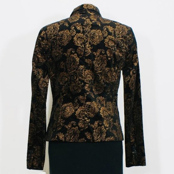 LAUREN RALPH LAUREN Women's Classic Velveteen Jacquard Fitted Blazer EUC Size 6 - Picture 3 of 11